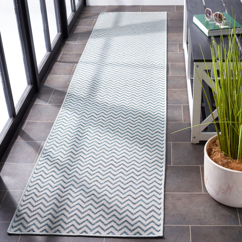 Eckhart Performance Chevron Indoor/Outdoor Area Rug, Runner 2' x 9'