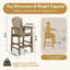 Chaise à hauteur de bar avec porte-gobelet latéral intégré, siège détendu pour patio et chaise longue, facile à assembler