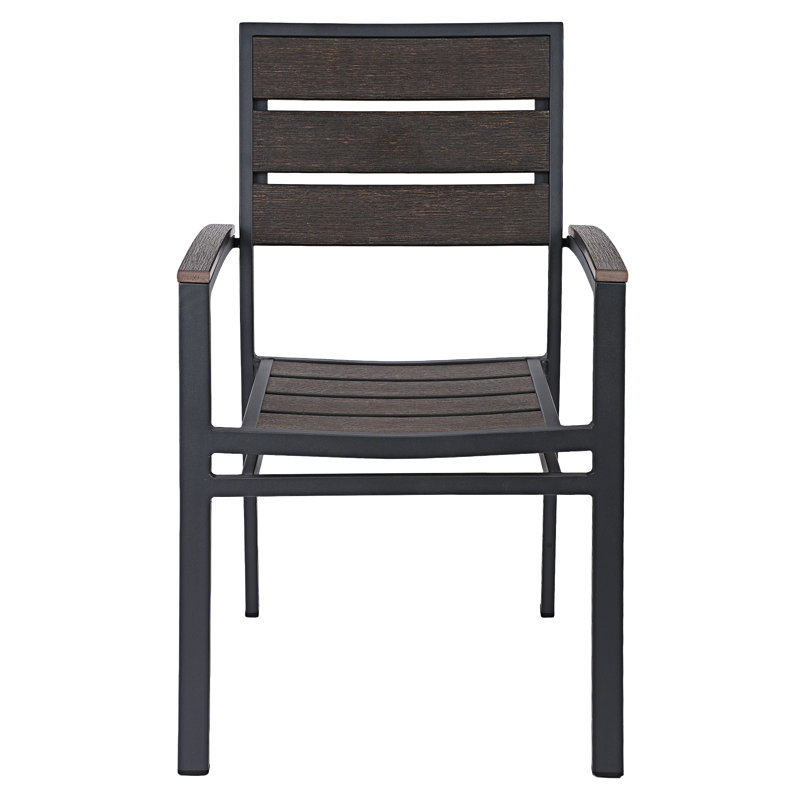 H&D Barnwood Aluminum Dining Arm Chair
