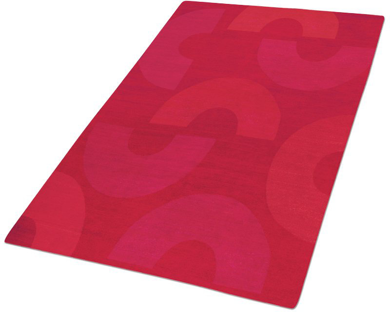 C Me Crimson Geometric Area Rug in Red, Rectangle 9' x 12'