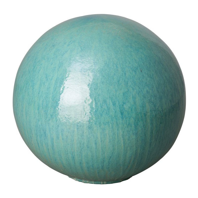 Boule de paysage en céramique, Bleu, H 32 po x l 32 po x P 32 po
