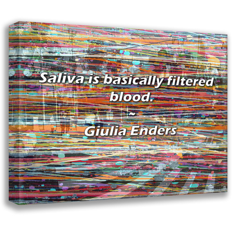 Giulia Enders Citation: La salive est essentiellement du sang filtré., H 15 po x l 18 po