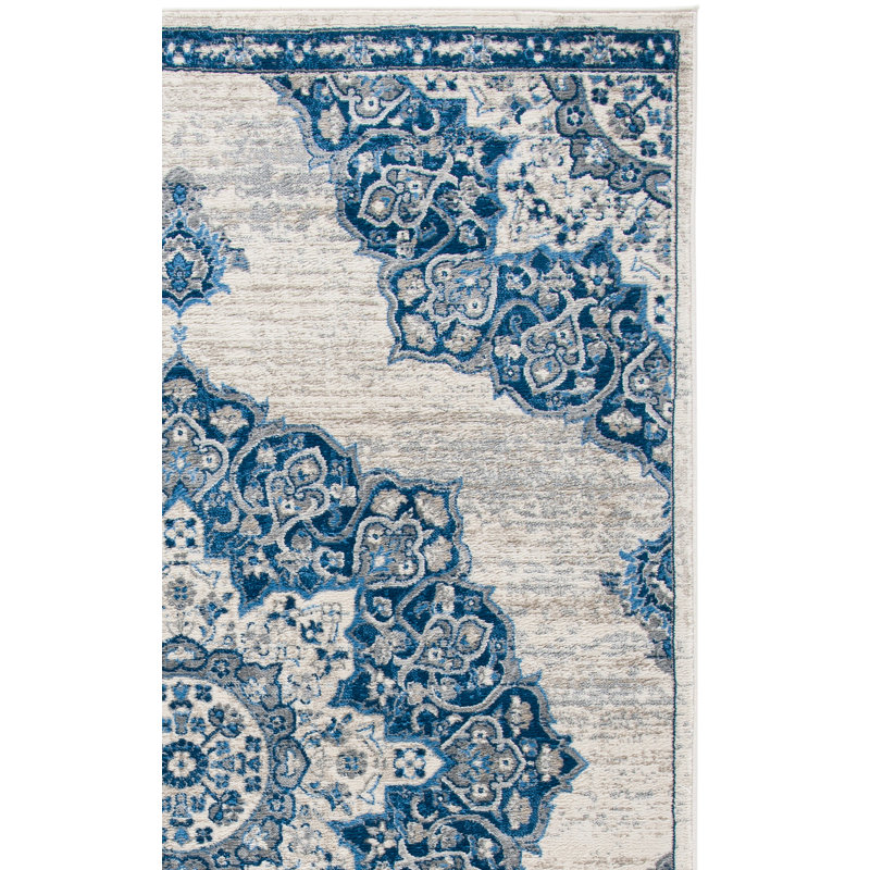 Arvillia 802 Area Rug In Ivory / Navy, Rectangle 6' x 9'