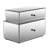  Yolanta Mirrored Asymmetric Nightstand Fully Assembled Beside Table 2-Drawer Modern Contemporary Glam Style