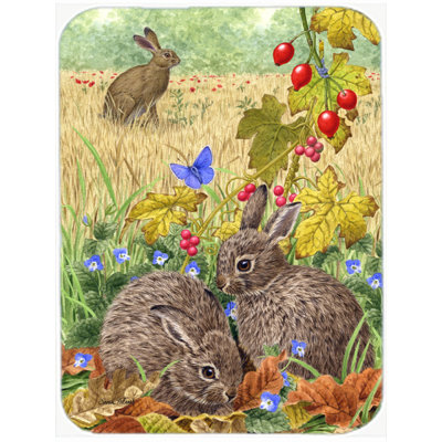East Urban Home Leverets and Rabbit Glass Cutting Board