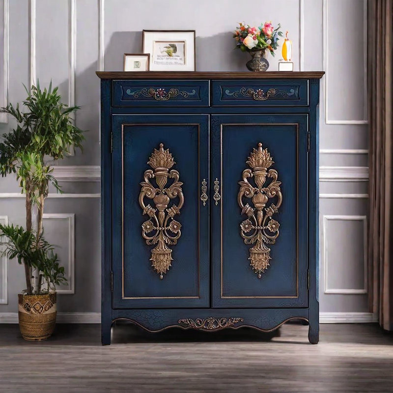 Armoire à chaussures American Vintage, Bleu