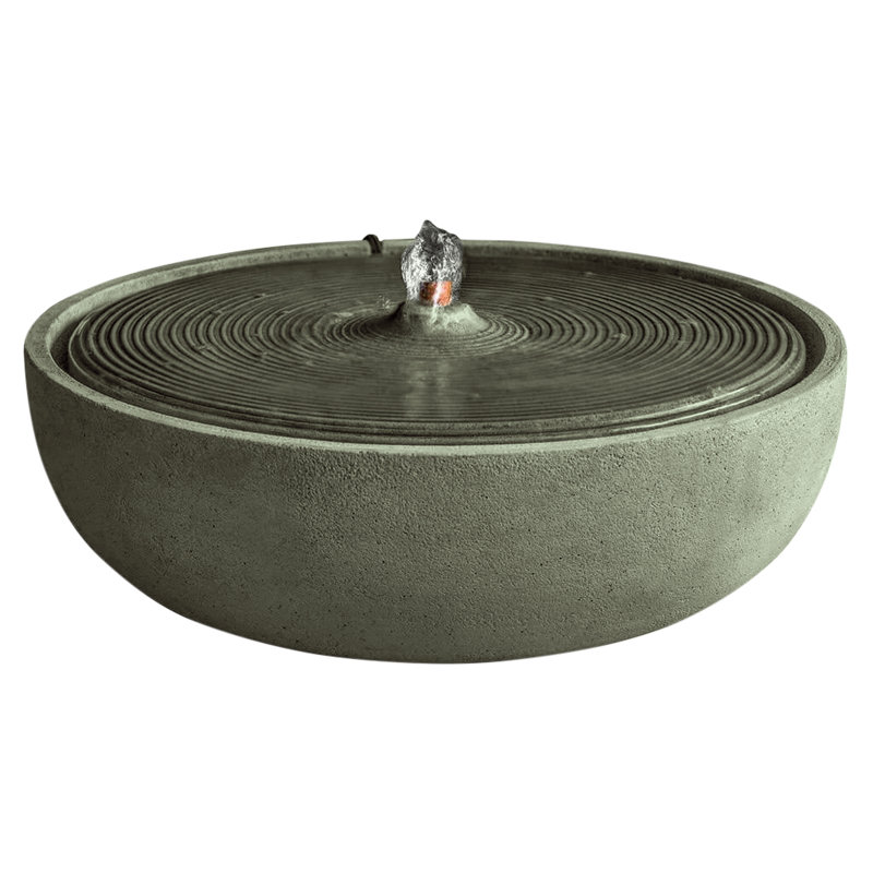 Fontaine ondulée en béton, H 5,5 po x l 14,25 po x P 14,25 po, Bronze cuivré
