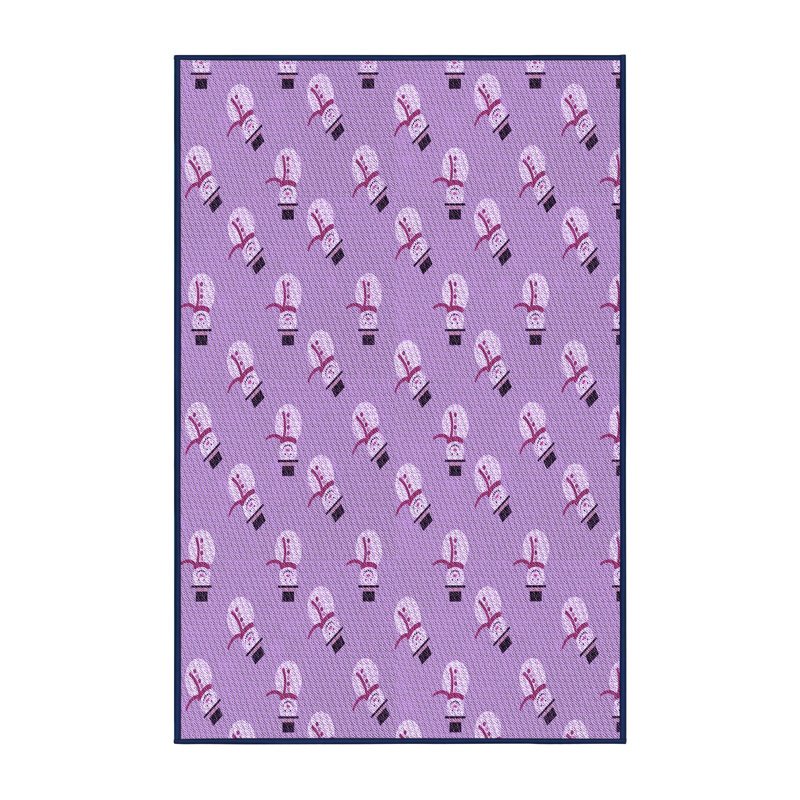 Tapis mauve rectangulaire tissé à la machine 7 pi x 9 pi