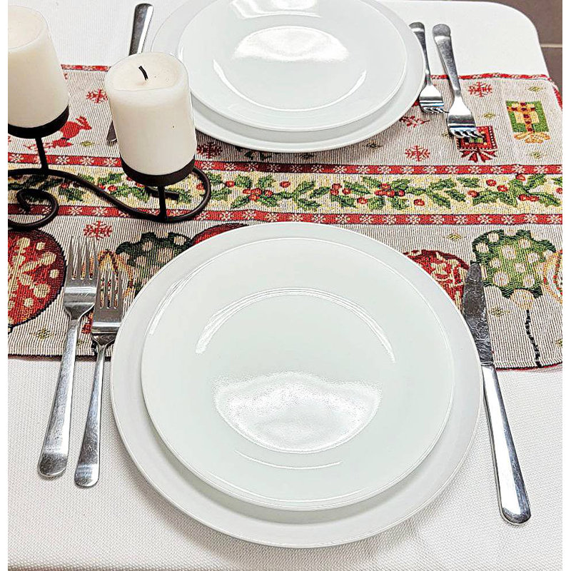 Chemin de table de Noël avec icônes des Fêtes F07M5-8A
