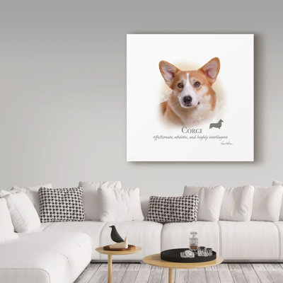 « corgi », reproduction d’impression sur toile tendue