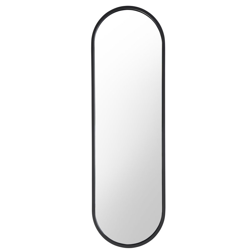 Olsen 42" Black Metal Oval Wall Mirror