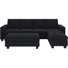 Shavera Velvet Upholstered Modular Sectional Sofa with Tufted Seat Cushions and Storage Ottoman