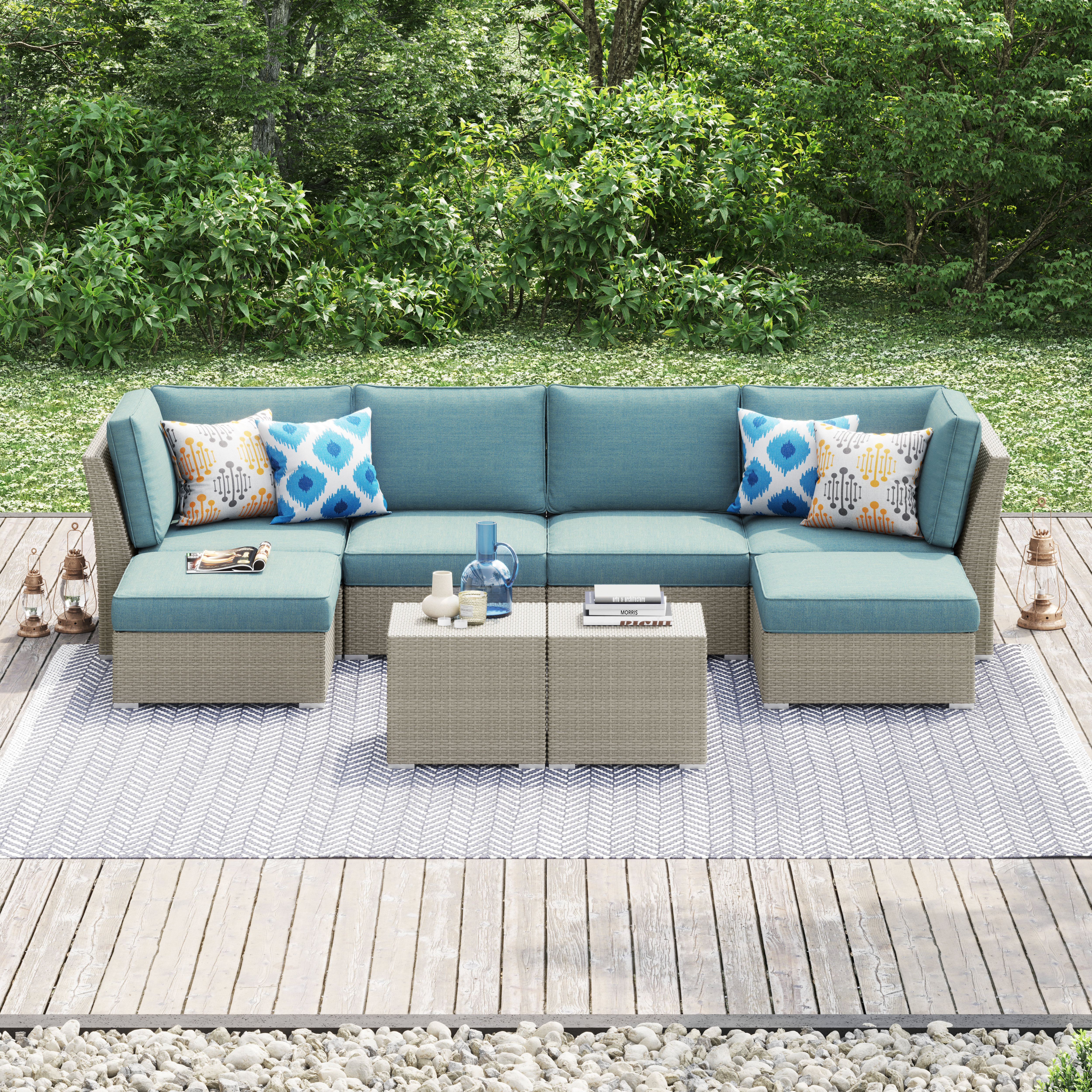 6 person outdoor sectional discount