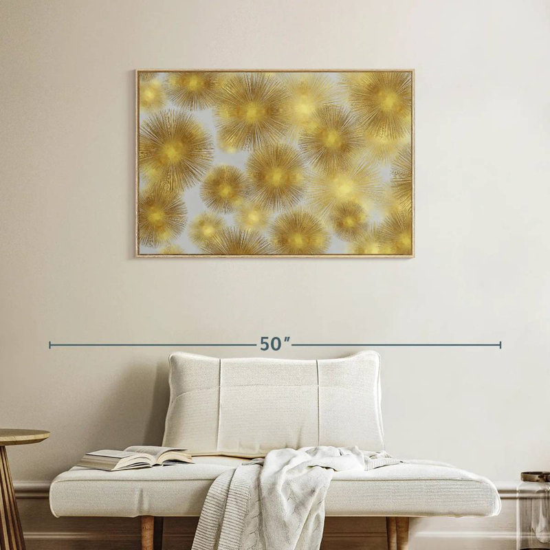 Sunburst Cluster, Cadre flottant en bois naturel, 37 po x 25 po