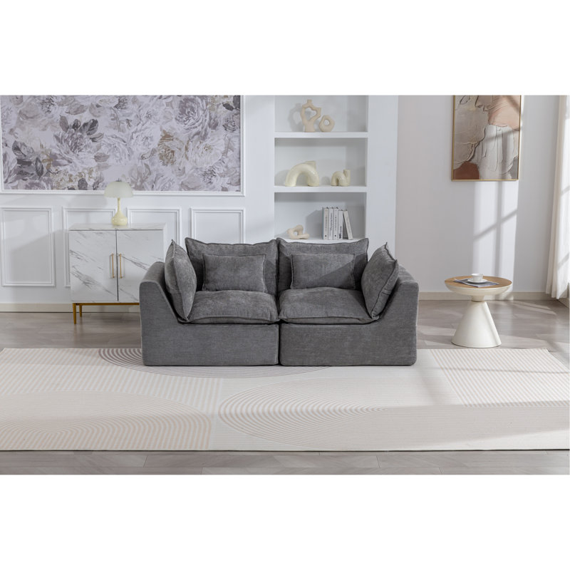 Canapé modulaire surdimensionné en velours Cloud-Like