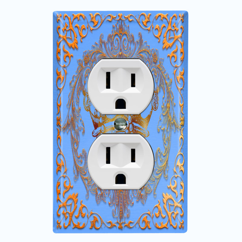 Patterned 1 - Gang Duplex Outlet Standard Wall Plate