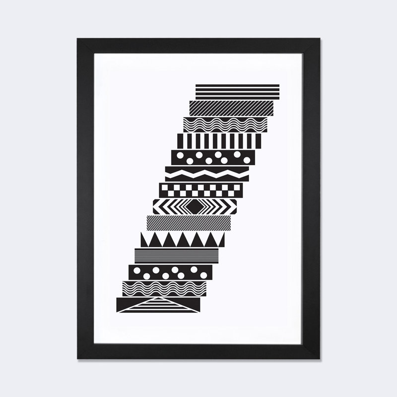 «Step», reproduction d'impression sur toile, H 32 po x l 24 po x P 1 po, Papier encadré noir