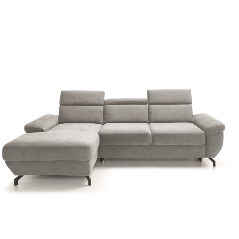 4 Seater Velvet Corner Sectional, Left Hand Facing, Hellgaru