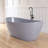 Forma 65'' Freestanding Bathtub Solid Surface Deep Soaking Tubs Double Slippers-108919695