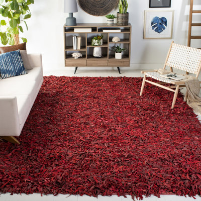 Schaefer Handwoven Leather Solid Colour Rug
