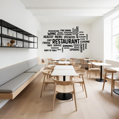 Restaurant Word Cloud Wall Decal – Personalized Dining & Menu Inspired Decor – Unique Culinary Art for Kitchen and Restaurant Walls 568DLU