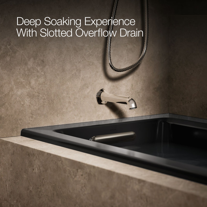 Archer® 60" x 30" Drop-in Whirlpool Bathtub, Left, Biscuit