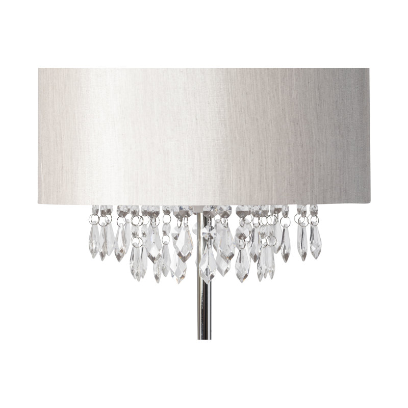 Gracie 150cm Chrome Traditional Floor Lamp, Silver Grey
