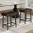Set Of 2 Ergonomic 24" Counter Height Bar Stools With Curved PU Leather Seat, Metal Frame, Integrated Footrest, Supports 240 Lbs-1859072644-1862242882