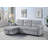 Ruby 81.5" Light Gray Velvet Reversible Sleeper Sectional Sofa With Storage Chaise And Side Pocket