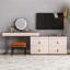 Ensemble de meuble-lavabo en verre avec prise intégrée, tabouret inclus, espace de rangement supplémentaire, très facile à assembler-2143363530