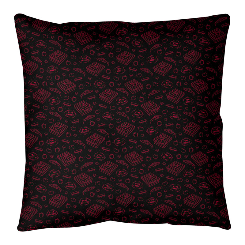 Coussin de sol pizza, H 40 po x l 40 po, Noir / Rouge
