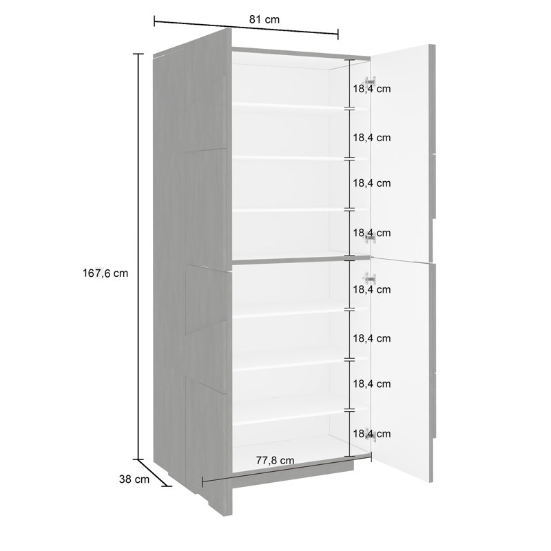 Cernobbio 32 Pair Shoe Storage Cabinet, White