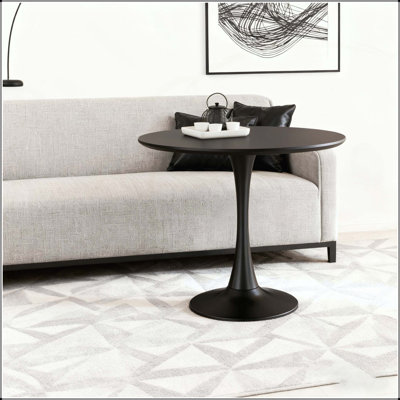 Round Mid-Century Dining Table with MDF Top and Pedestal Base for Small Spaces, Perfect for 2-4 People by Latitude Run