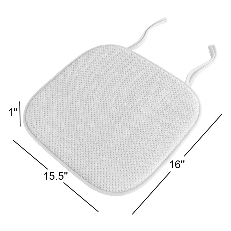 Coussins de chaise en mousse à mémoire de forme - coussin lavable à la machine avec attaches et envers antidérapant, Chocolat