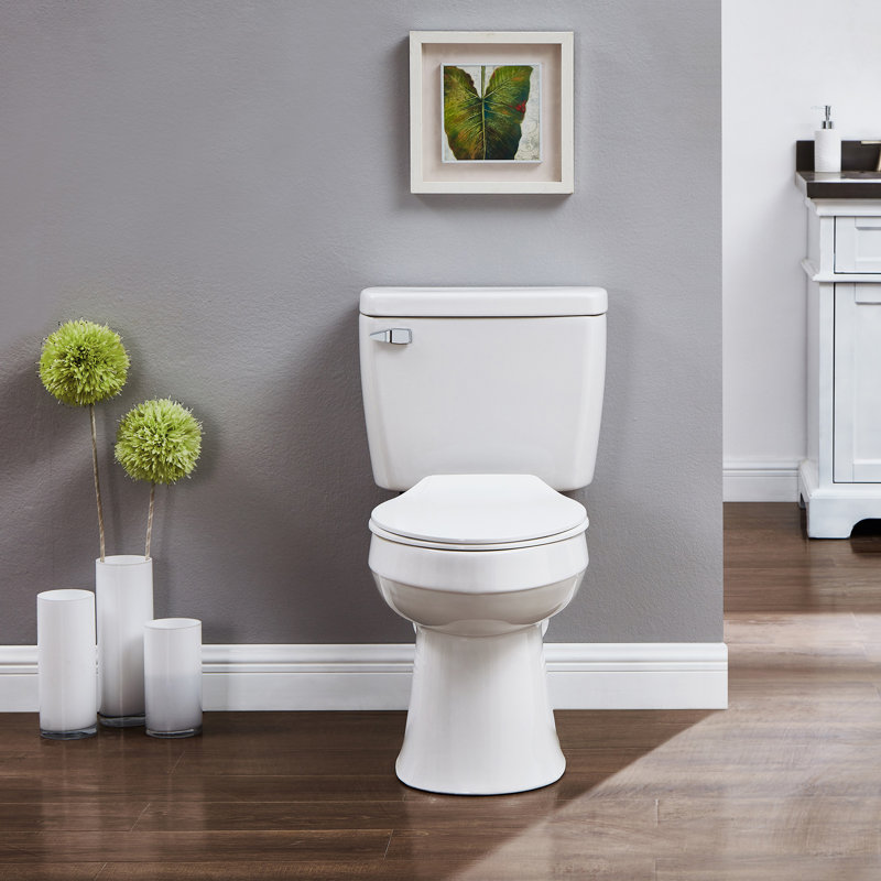 Toilette allongée 2 pièces ELLAI avec toilette simple standard à chasse simple de 1,28 GPF
