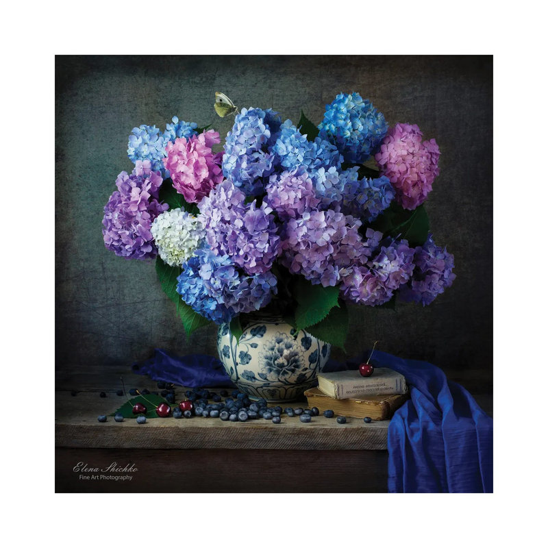 Hydrangea - reproduction d'art murale - toile tendue, Toile tendue, Ne s’applique pas, H 18 po x l 18 po