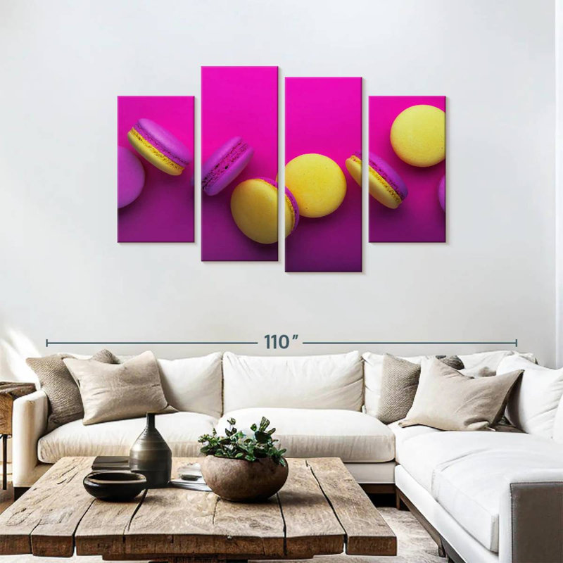 Magenta And Yellow Macarons, 48" H x 75" W
