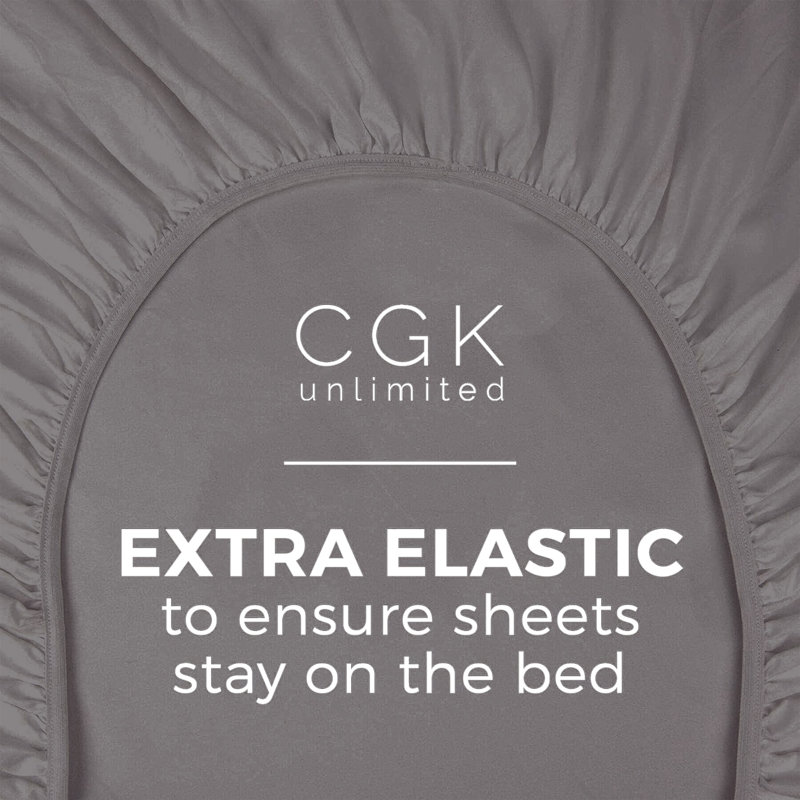Fitted Sheet Only, Soft Cooling Bed Sheet, Breathable Hotel Luxury Bedding, Deep Pocket 8–16 Inch Mattress Fit, Dark Gray