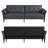 89" Faux Leather Convertible Sofa Couch with 2 Square Pillows,Adjustable Backrest& Armrests-334431197