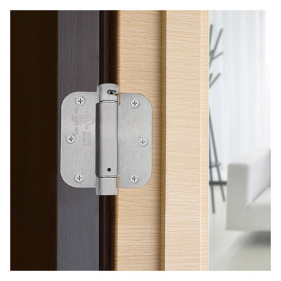 3 1/2" X 3 1/2", Spring Hinge 5/8" Radius, UL Rated, Polished Brass, 2 Pack