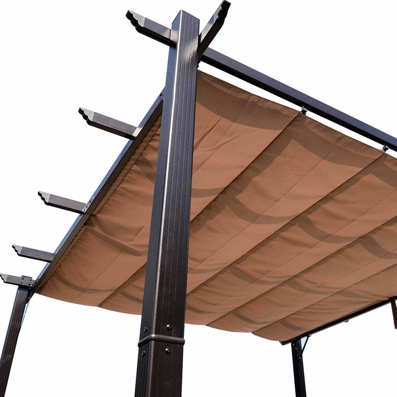 Auvent de pergola 10 'X pour cour arrière - abat-jour rétractable en aluminium pour barbecue