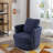 32"W Slipcovered Upholstered Swivel Barrel Chair-1912470072