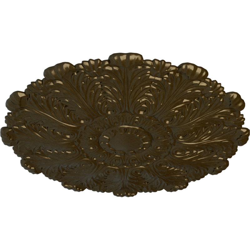 Endurathane Durham Ceiling Medallion, 31"OD x 1 1/2"P (Fits Canopies up to 4 1/4"), Hand-Painted Brass Finish, Brass