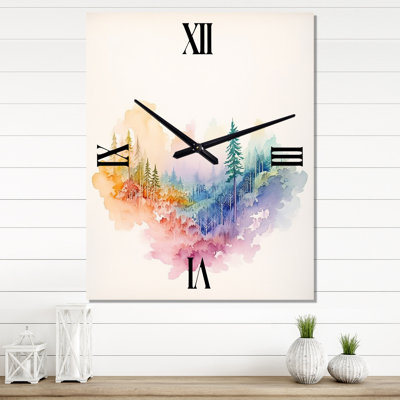 Drystan - Horloge murale arc-en-ciel surdimensionnée
