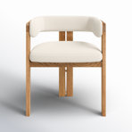 18.5'' H Fabric Upholstered Oak Arm Chair