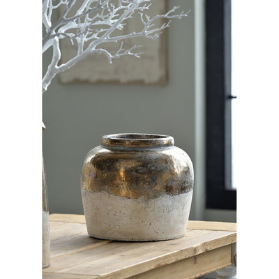 Vase rond en céramique brun Sienna