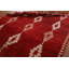 Tapis rouge / beige en laine noué à la main de conception unique 6 pi 9 po x 9 pi 9 po New Age