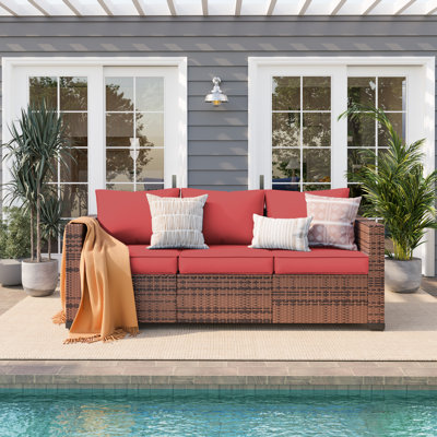 Canapé de patio 70 po de large avec coussins 70 po