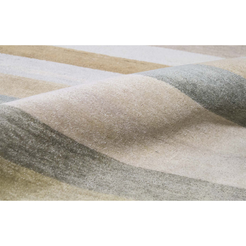 Hand-Knotted High-Quality Brown and Green Area Rug