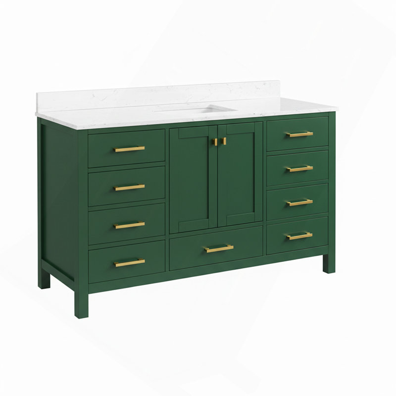 Meuble-lavabo autoportant 60 po avec lavabo simple et cadre en bois massif 60 po
